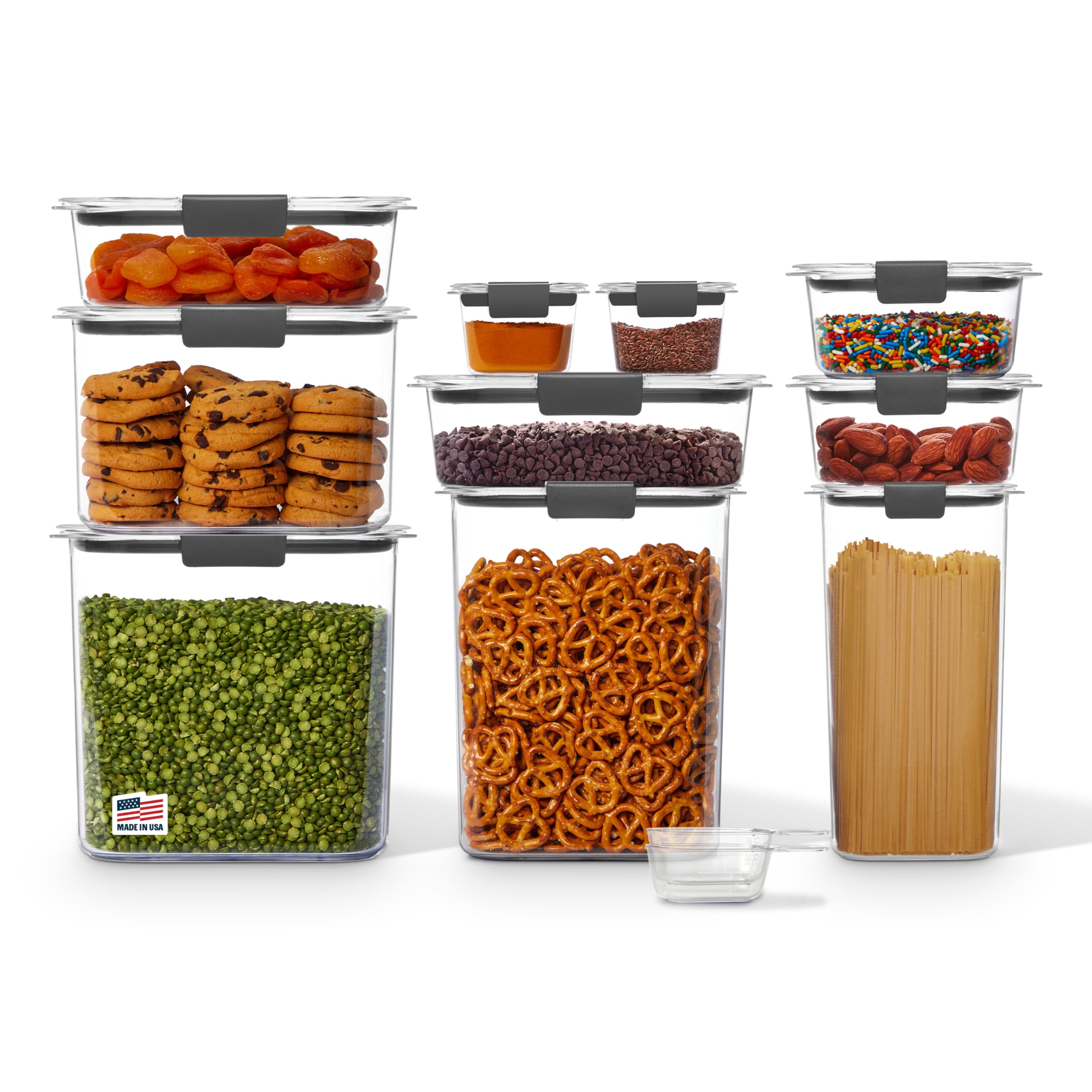 Rubbermaid Brilliance front packaging showing clear containers and lids for easy identification