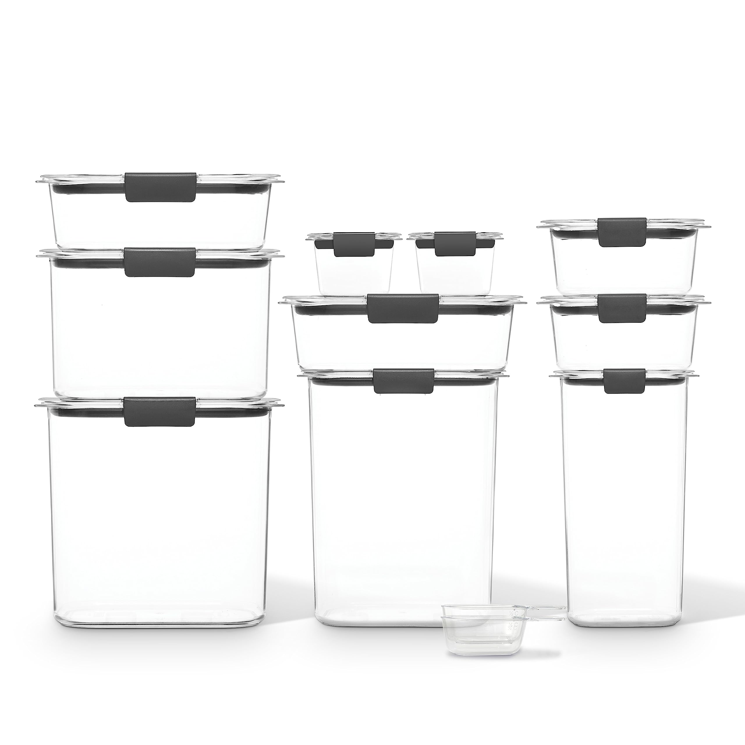 Rubbermaid Brilliance latched lid close-up demonstrating airtight, leakproof seal benefit