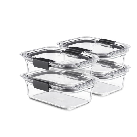 Rubbermaid Brilliance next to common items showing 3.2-cup size and portion clarity