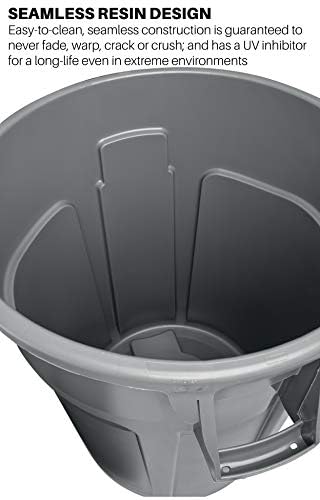 Rubbermaid BRUTE top handle closeup highlighting rounded grip for easier lifting