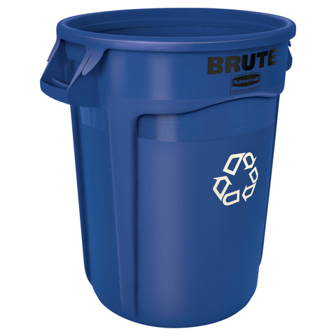 Rubbermaid BRUTE front profile showing durable body and easy handling benefit