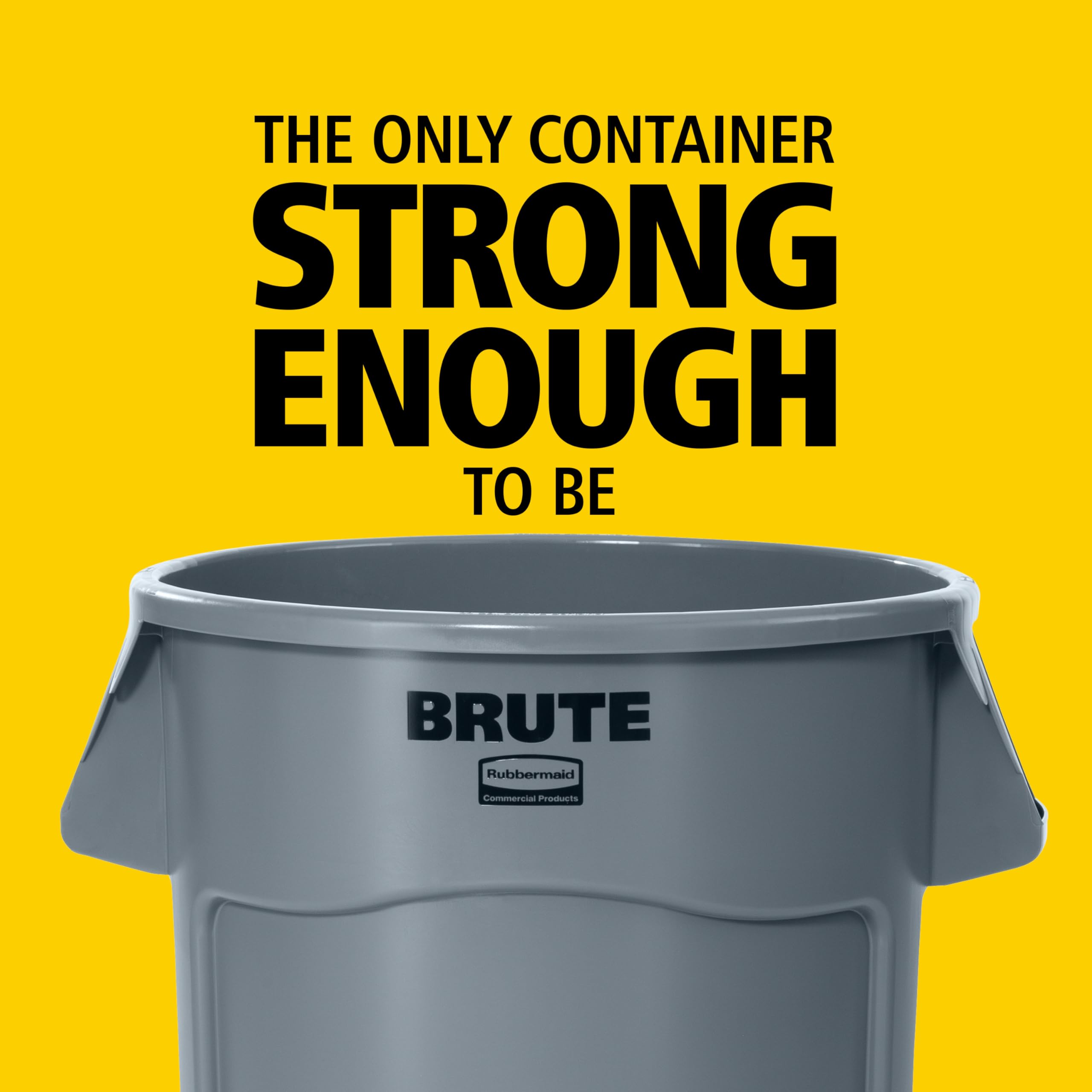 Rubbermaid BRUTE liner cinch detail enabling fast knot-free bag changes