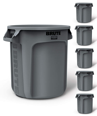 Rubbermaid BRUTE front view showing round 10-gallon can and durable finish