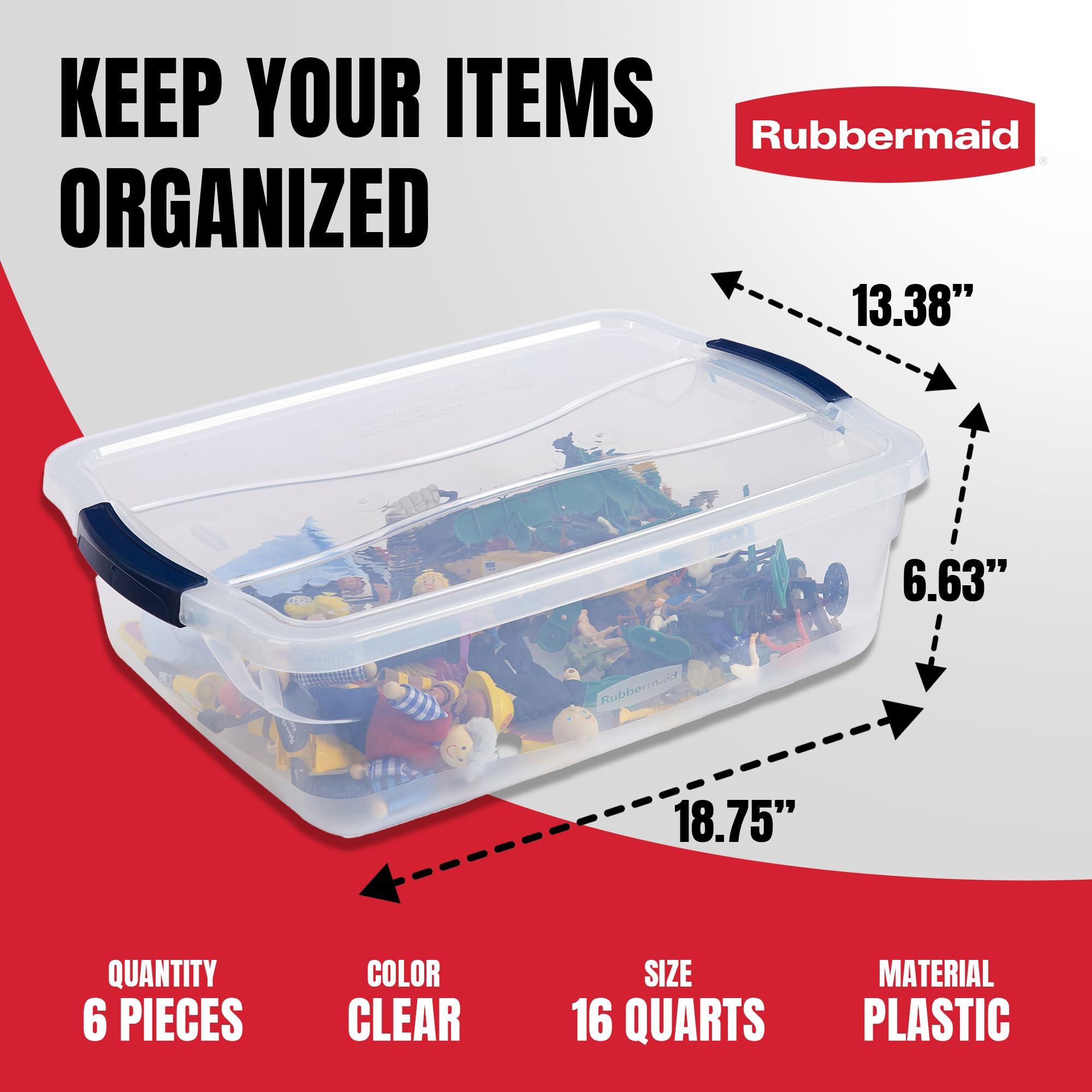 Rubbermaid Cleverstore latch and handle detail showing secure closure and easy carry