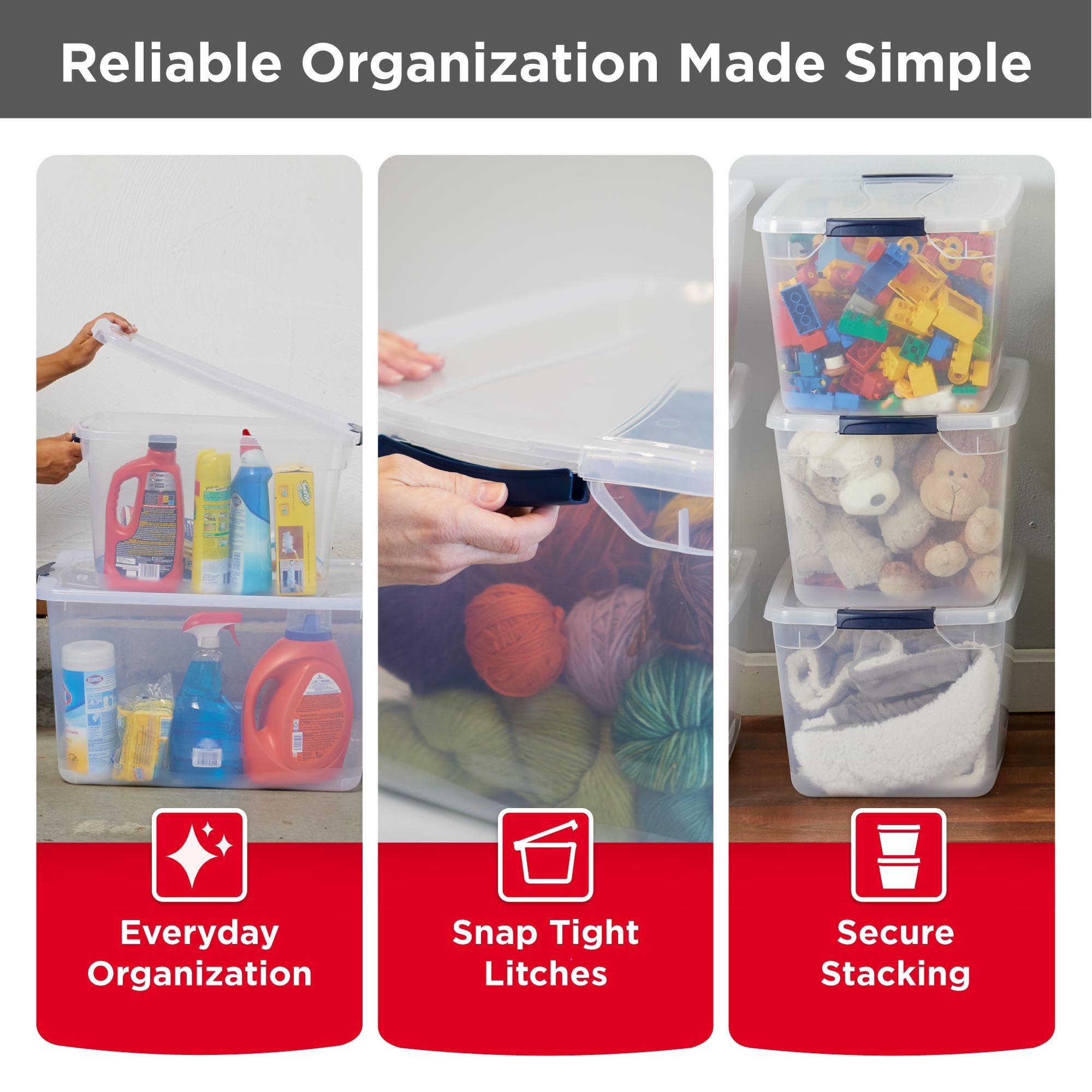 Rubbermaid Cleverstore recessed handle detail for comfortable, secure carrying