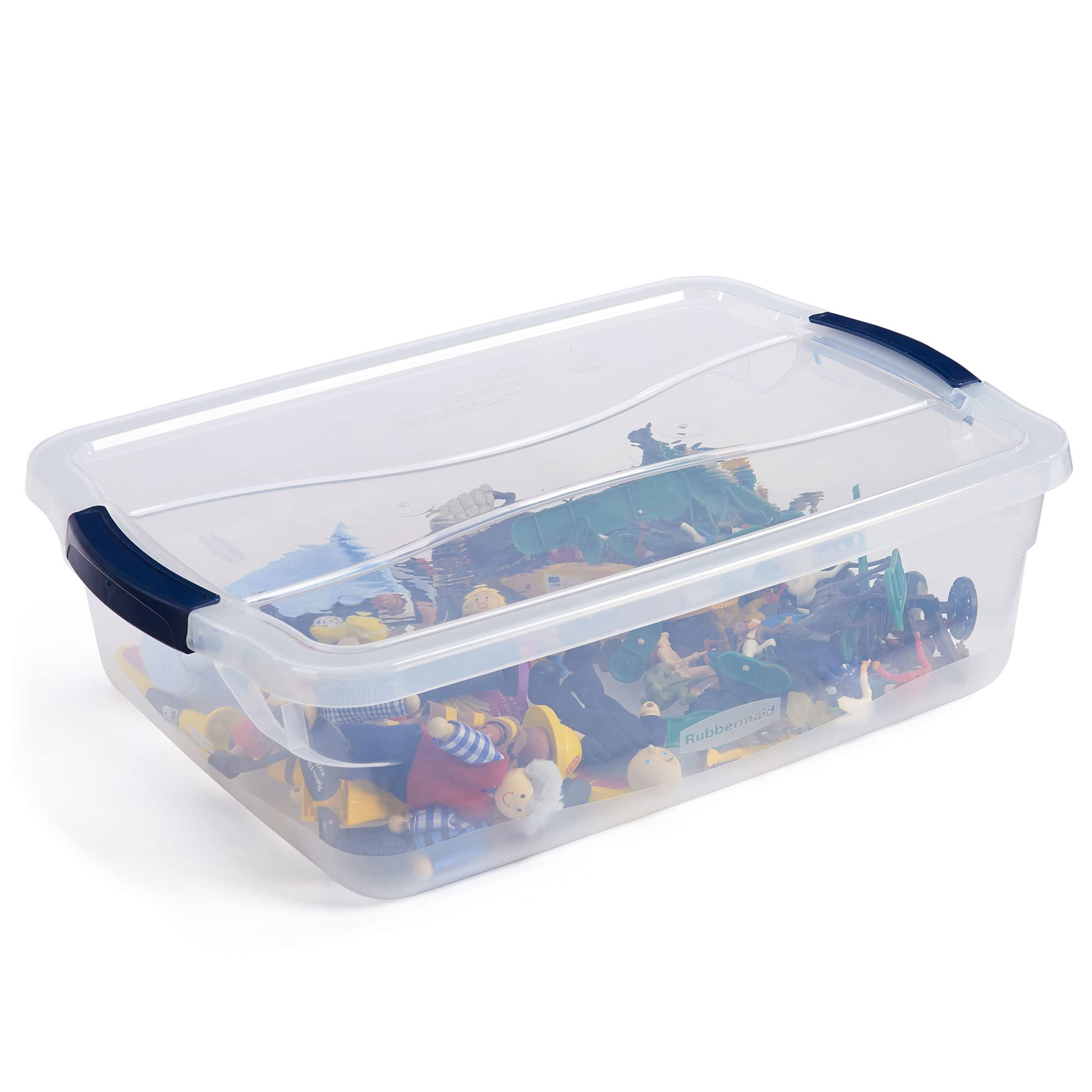 Rubbermaid Cleverstore opened with craft supplies to show visible contents organization