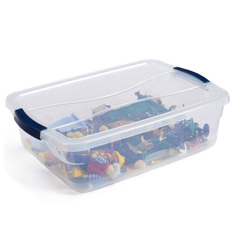 Rubbermaid Cleverstore opened with craft supplies to show visible contents organization
