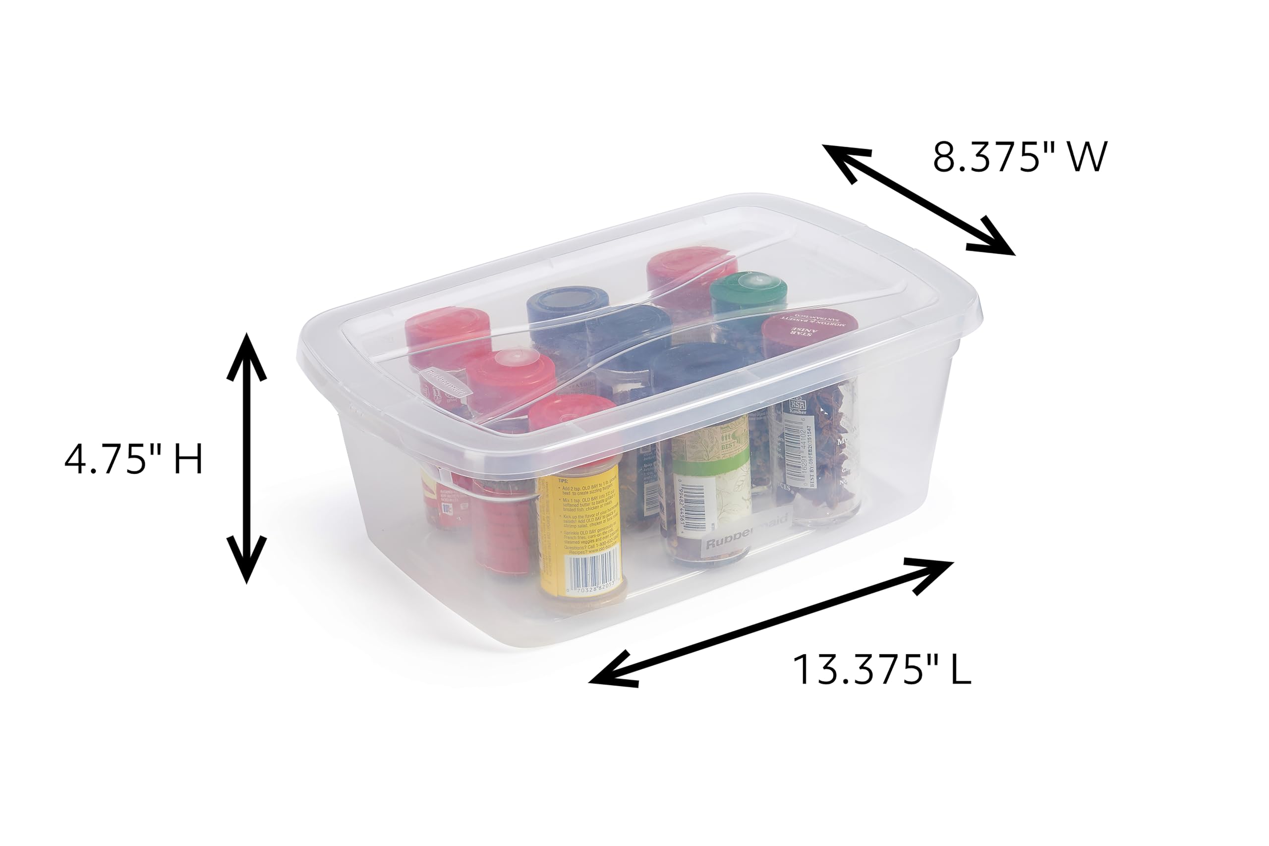 Rubbermaid closeup of recessed snap‑tight lid demonstrating secure stacking