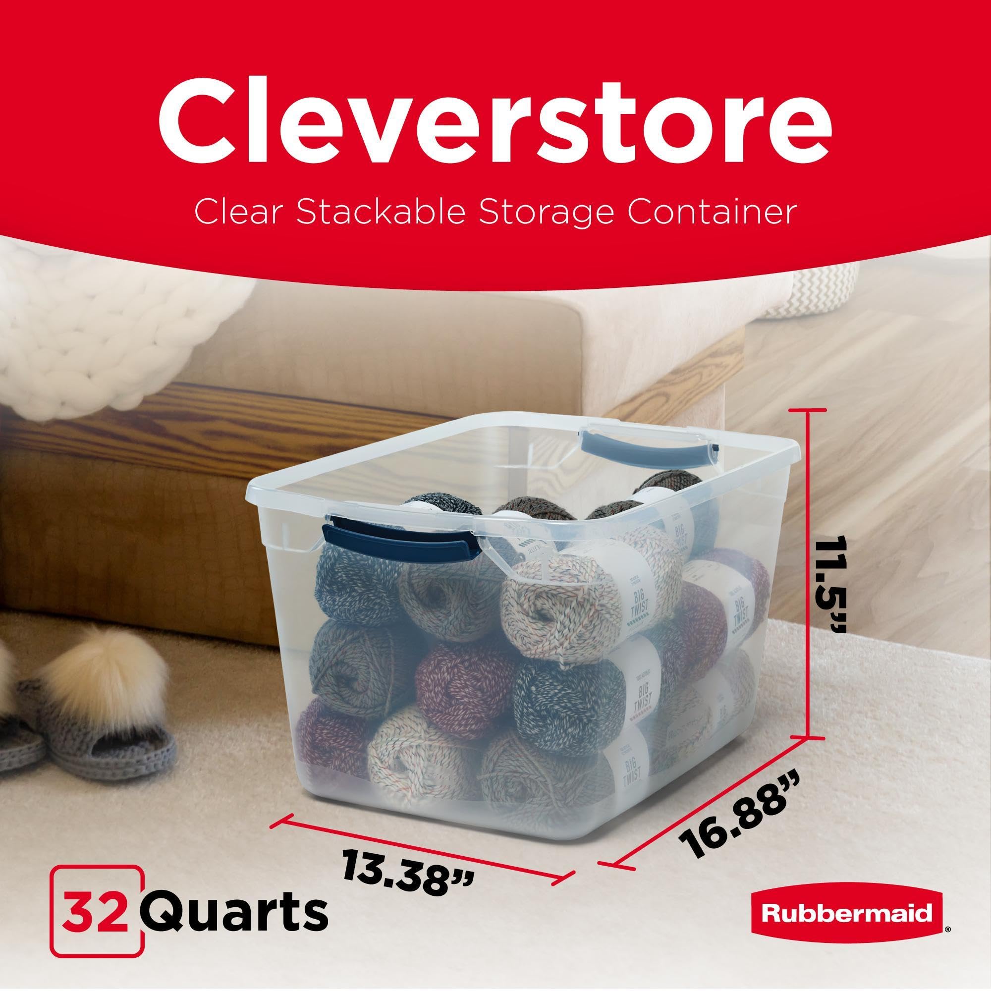 Rubbermaid Cleverstore lid close-up demonstrating tight-fitting protection