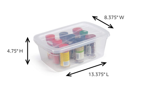 Rubbermaid closeup of recessed snap‑tight lid demonstrating secure stacking