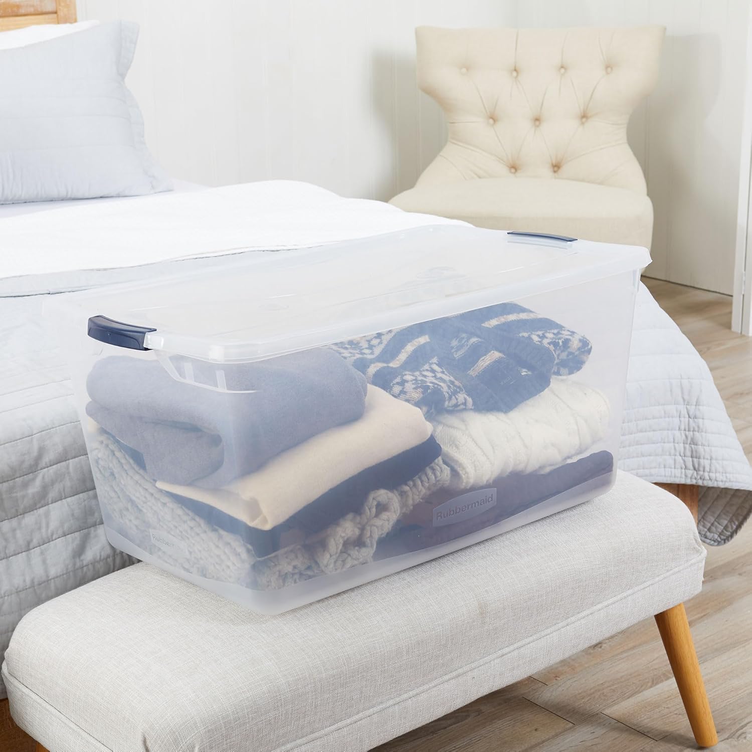 Rubbermaid Cleverstore in garage lifestyle image illustrating organized storage rooms