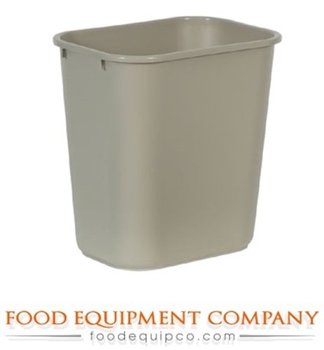 Rubbermaid Commercial stacked wastebaskets demonstrating nesting for efficient storage