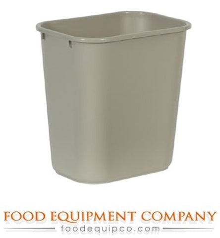 Rubbermaid Commercial stacked wastebaskets demonstrating nesting for efficient storage
