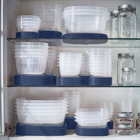 Rubbermaid set displayed on kitchen counter illustrating stylish storage solution
