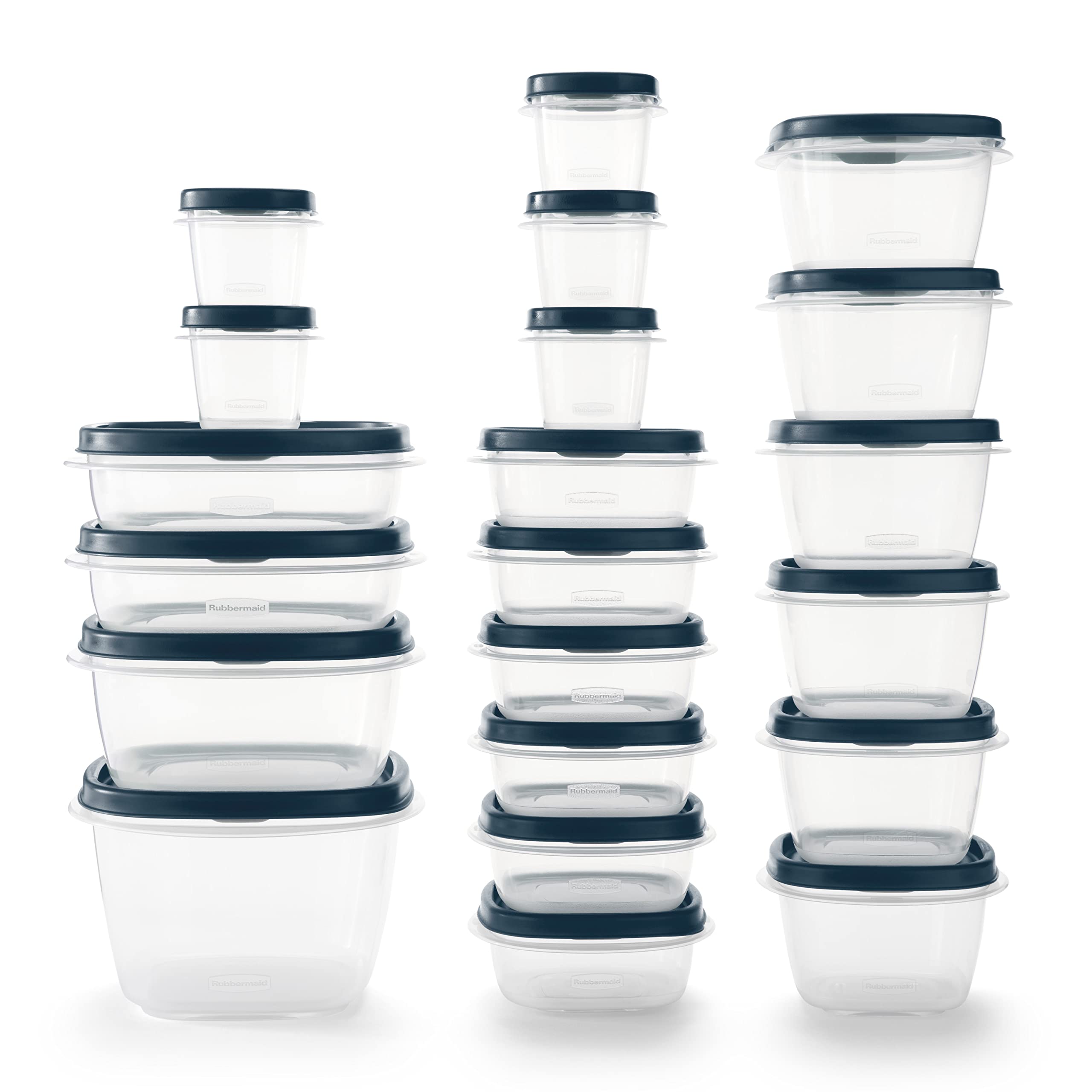 Rubbermaid nested bases demonstrating compact storage and space-saving organization