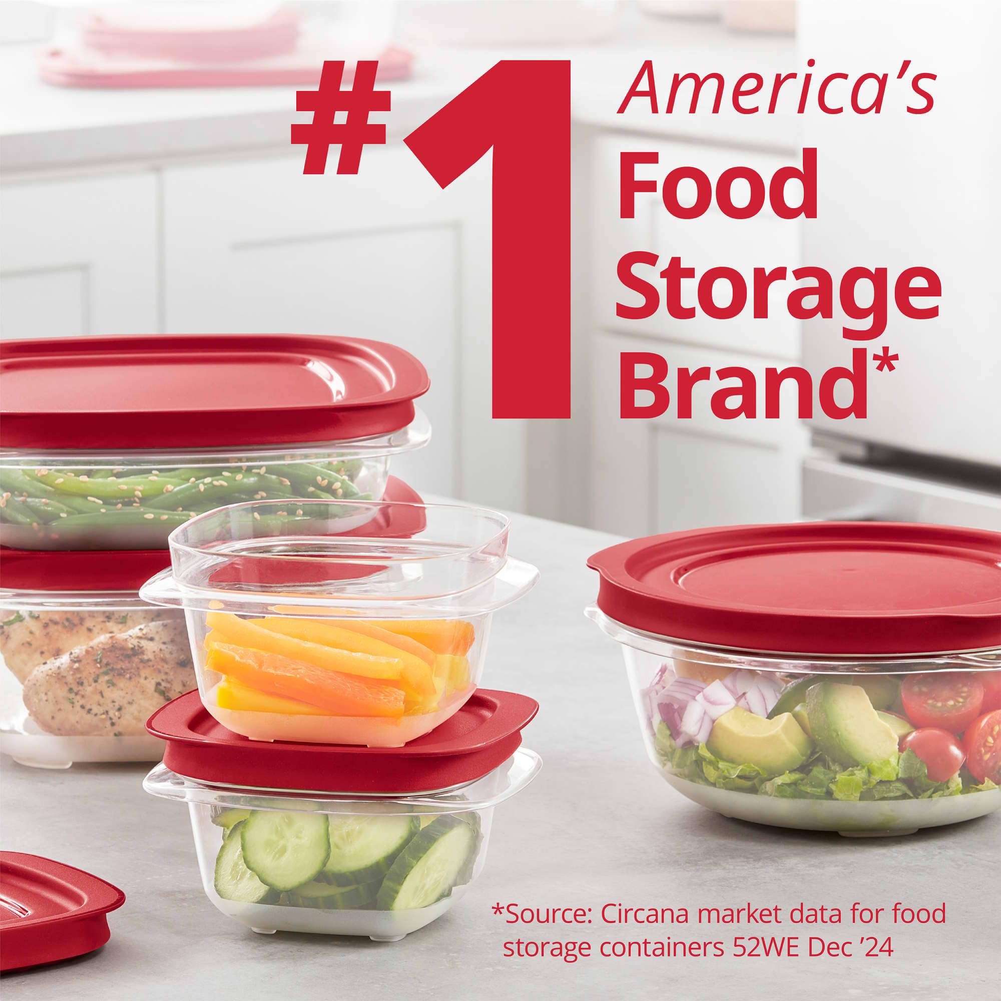 Rubbermaid EasyStore hands carrying stacked containers by extended lip illustrating easy transport