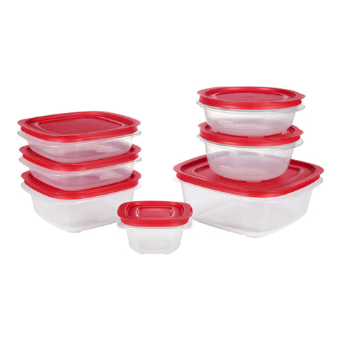 Rubbermaid EasyStore stacked in a refrigerator showing organized use and space-saving benefit