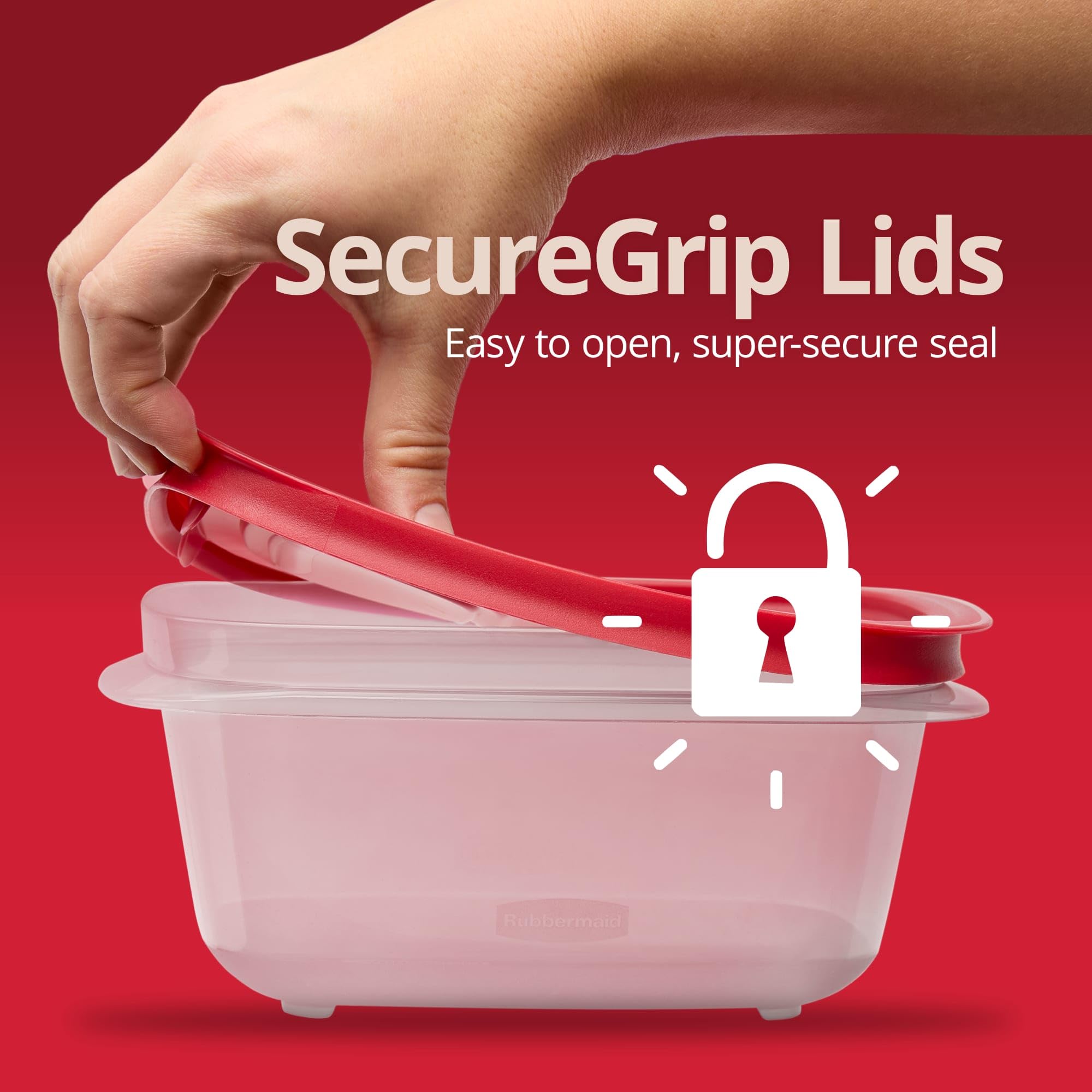 Rubbermaid EasyStore containers nested inside each other demonstrating compact storage benefit