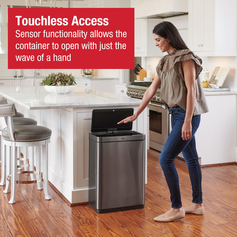 Rubbermaid sensor close-up showing motion-sensor for touch-free use
