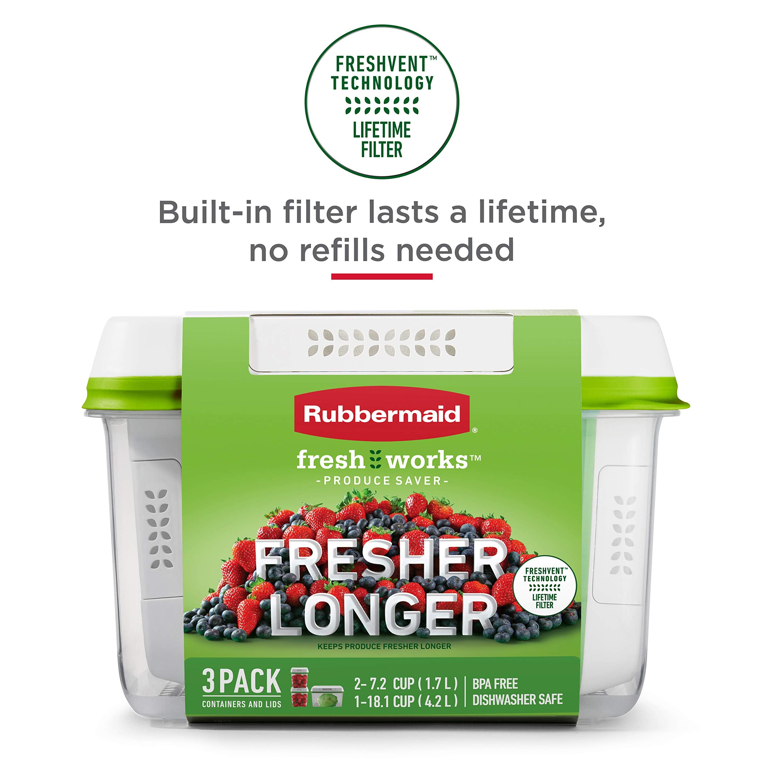 Rubbermaid container filled with strawberries illustrating freshness retention benefit