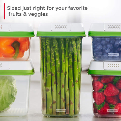 Rubbermaid FreshWorks in refrigerator organizing produce for easy access