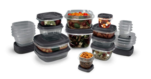 Rubbermaid front packaging showing 42-piece set and organized solution