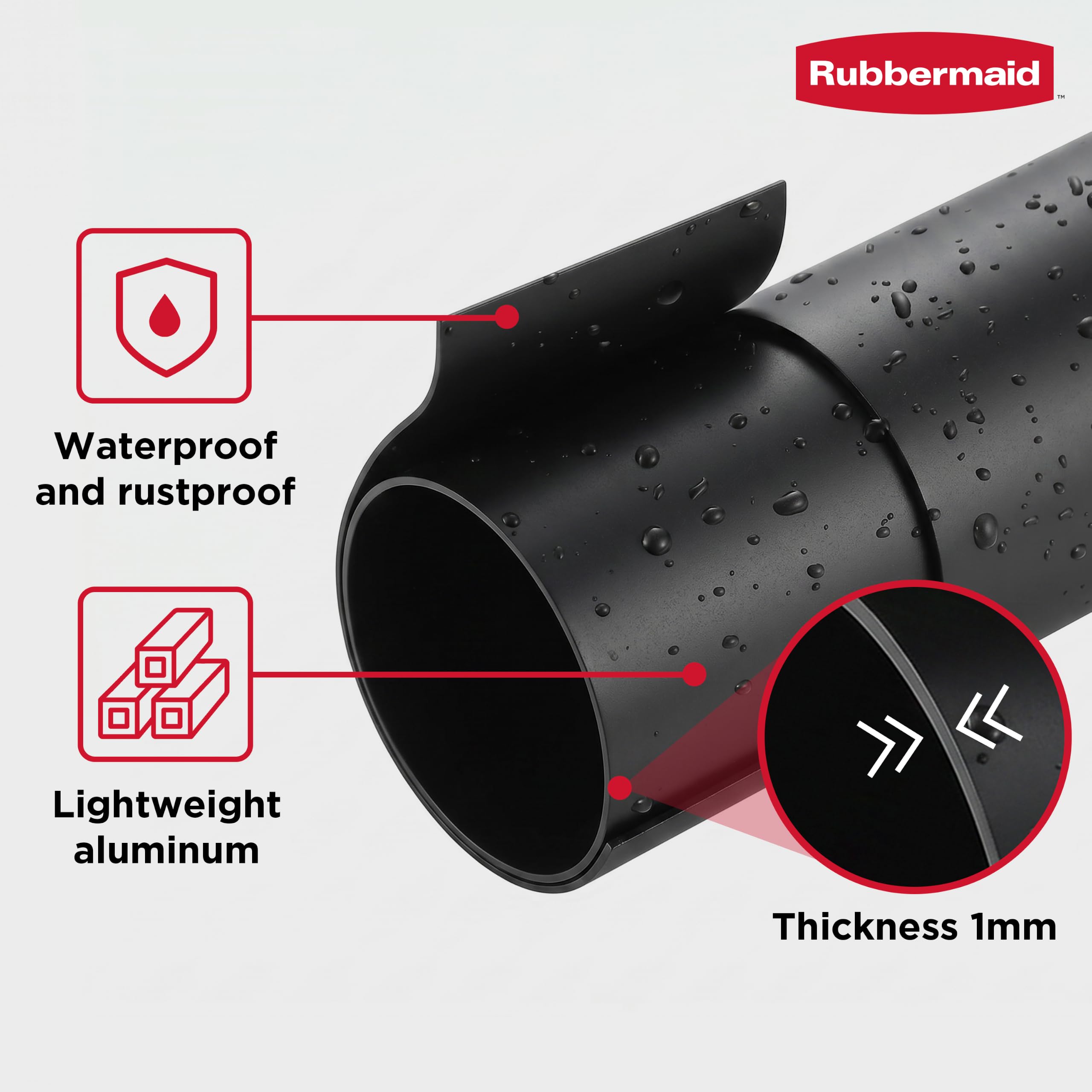 Rubbermaid included tools and instructions showing easy installation benefit