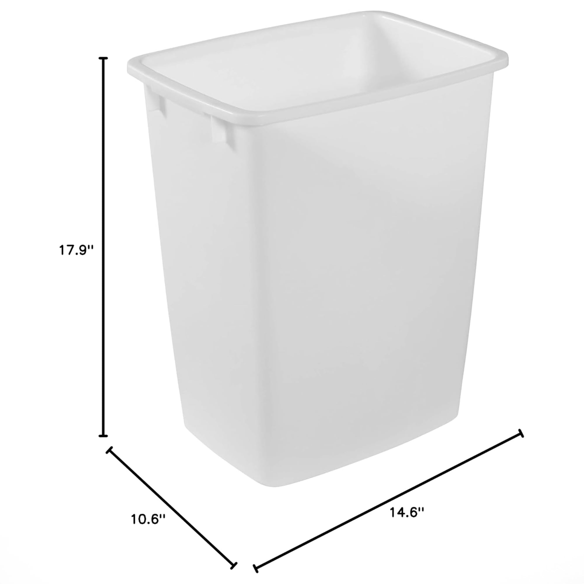 Rubbermaid smooth interior close-up for easy cleaning and spill removal