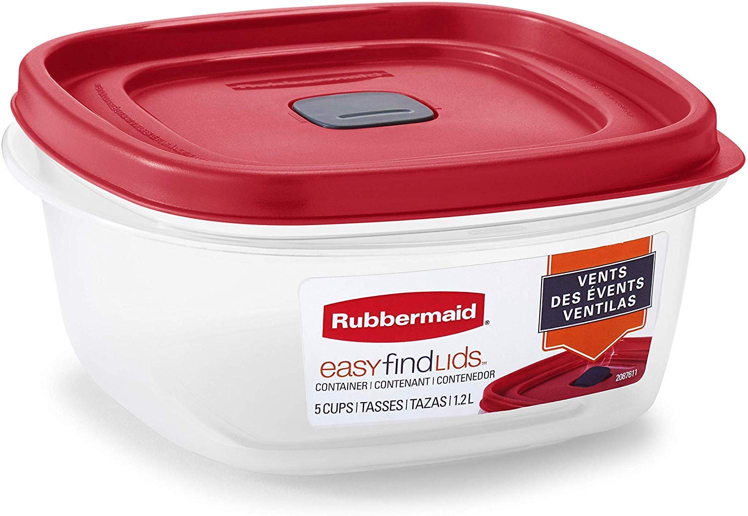 Rubbermaid lid vent close-up showing built-in vent to reduce microwave splatter