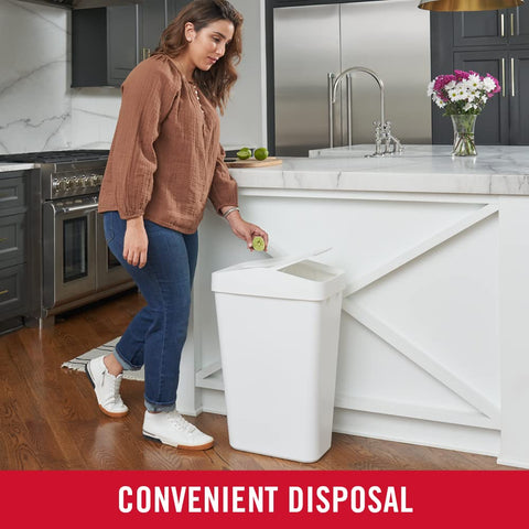 Rubbermaid linerlock detail securing bag edge for no-slip neatness