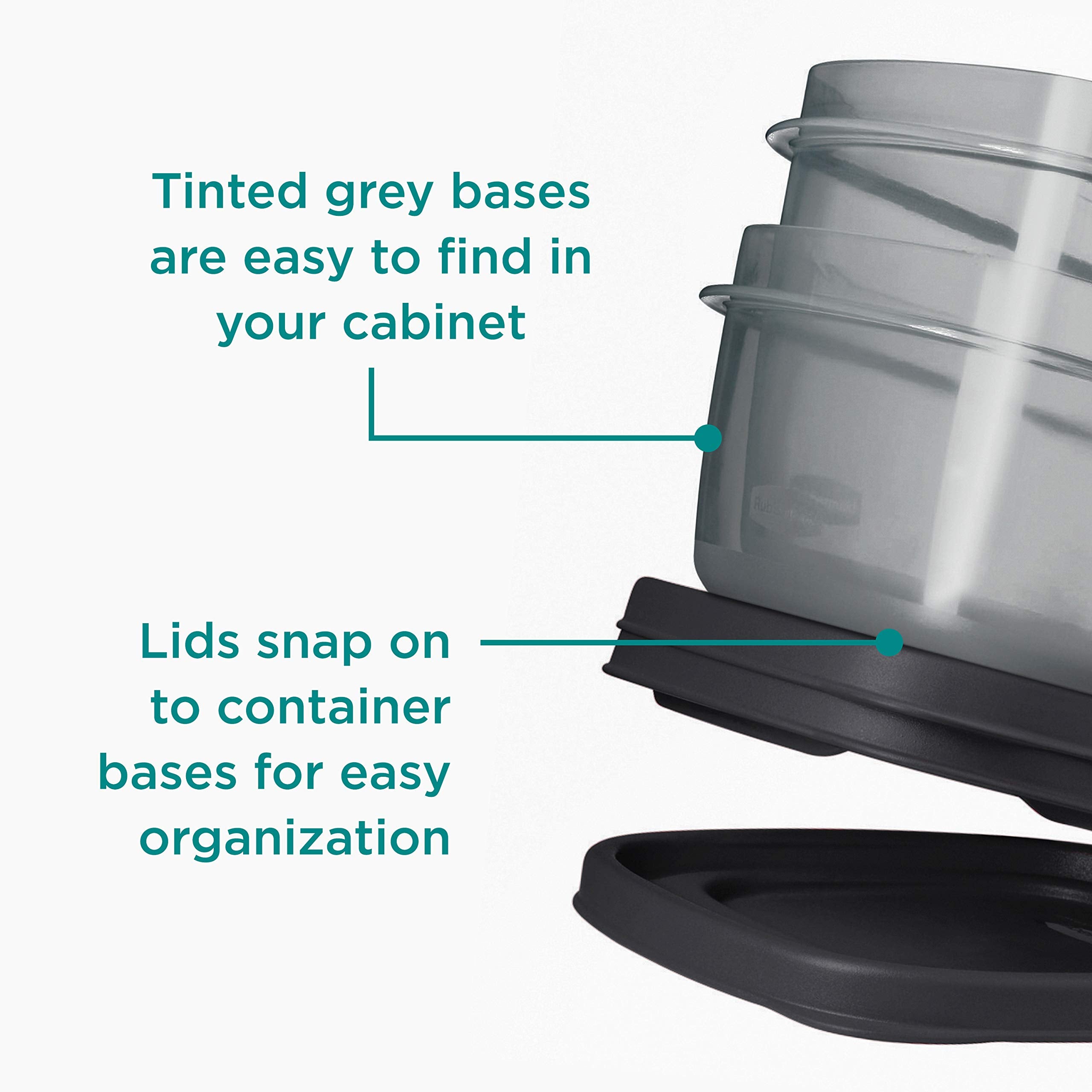 Rubbermaid nested bases demonstrating compact, space-saving storage