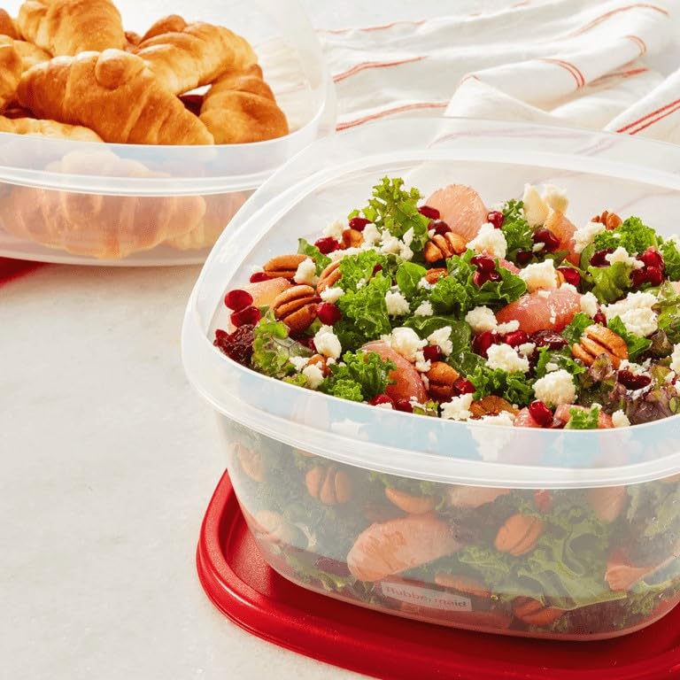 Rubbermaid nested containers inside cabinet saving space benefit