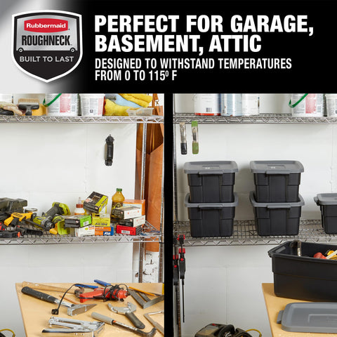 Rubbermaid open tote showing roomy interior for sorting items