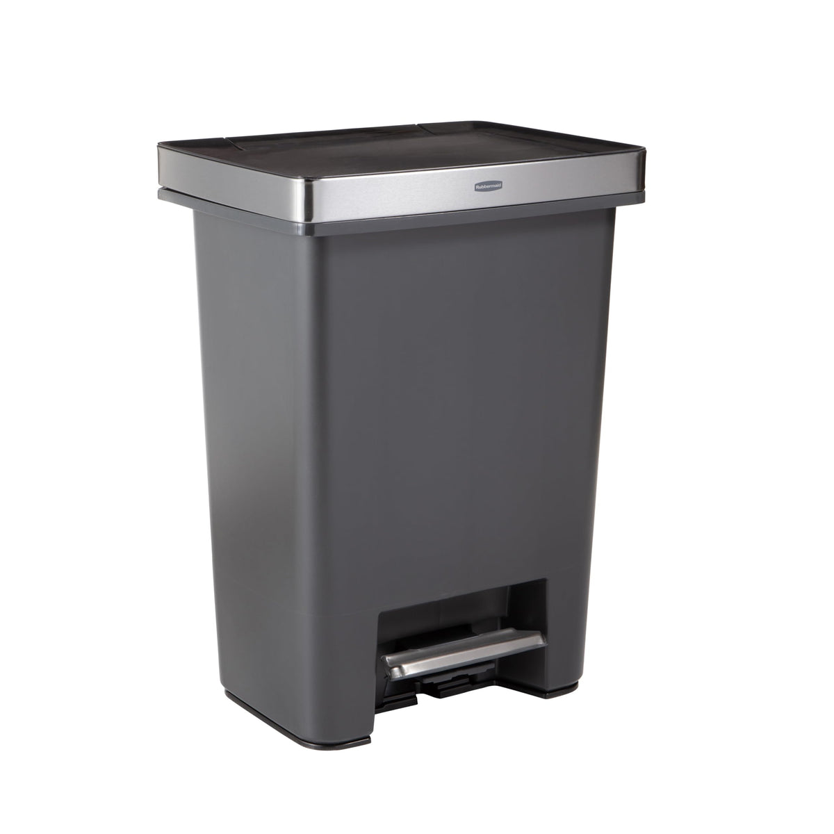 Rubbermaid premier front view showing charcoal finish and sleek profile for modern kitchens
