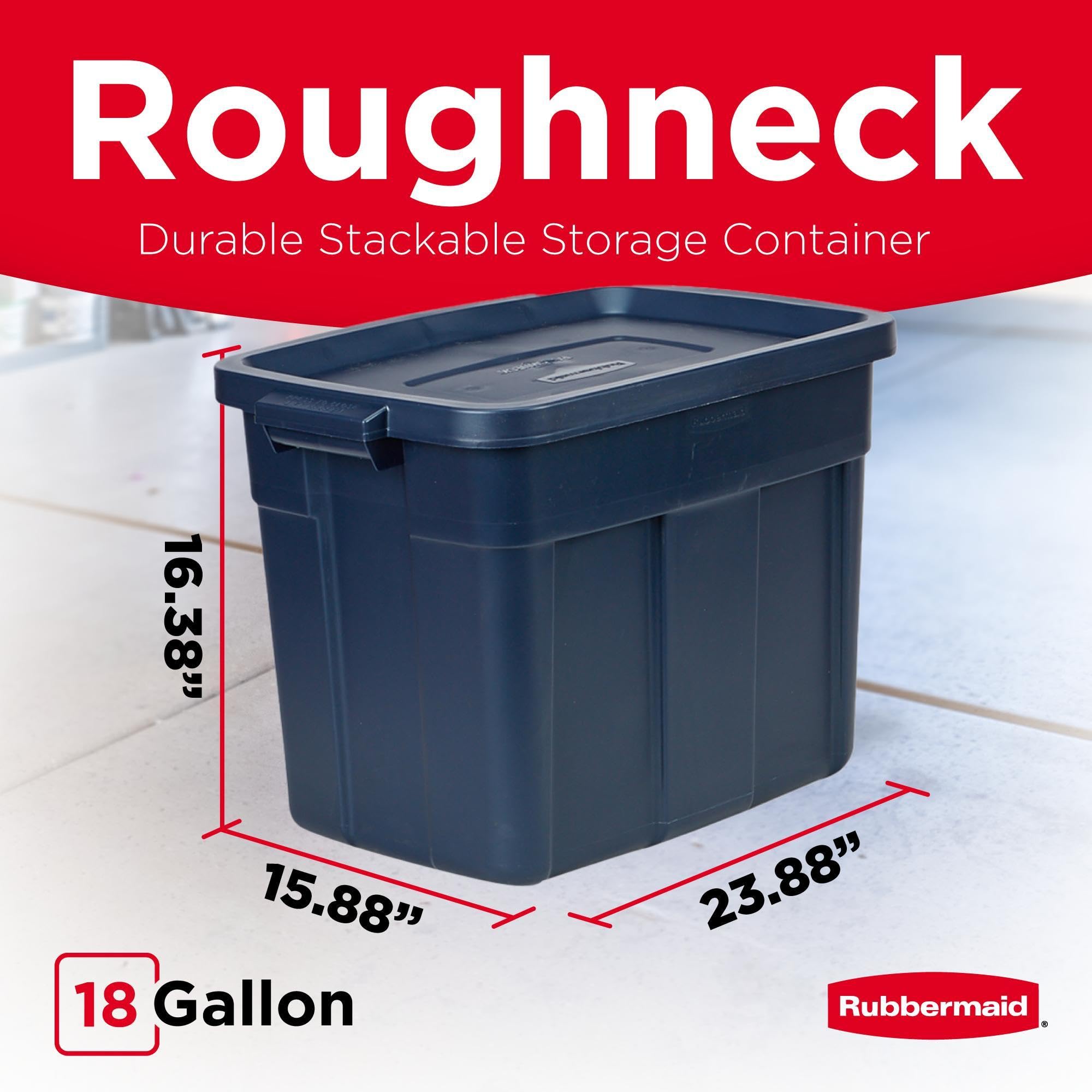Rubbermaid Roughneck lid close-up highlighting stay-tight seal and durable texture for secure protection