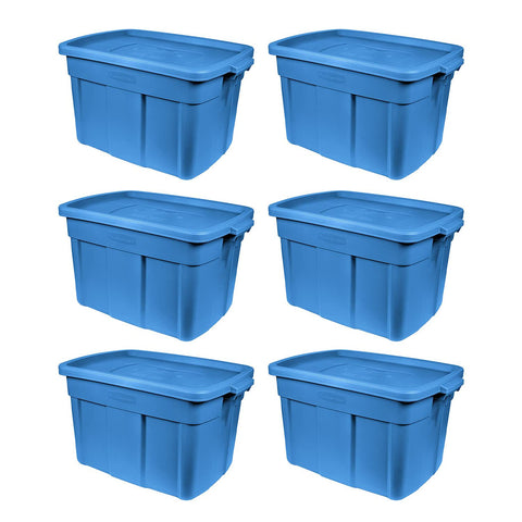 Rubbermaid Roughneck front view of 6‑pack heritage blue showing rugged storage