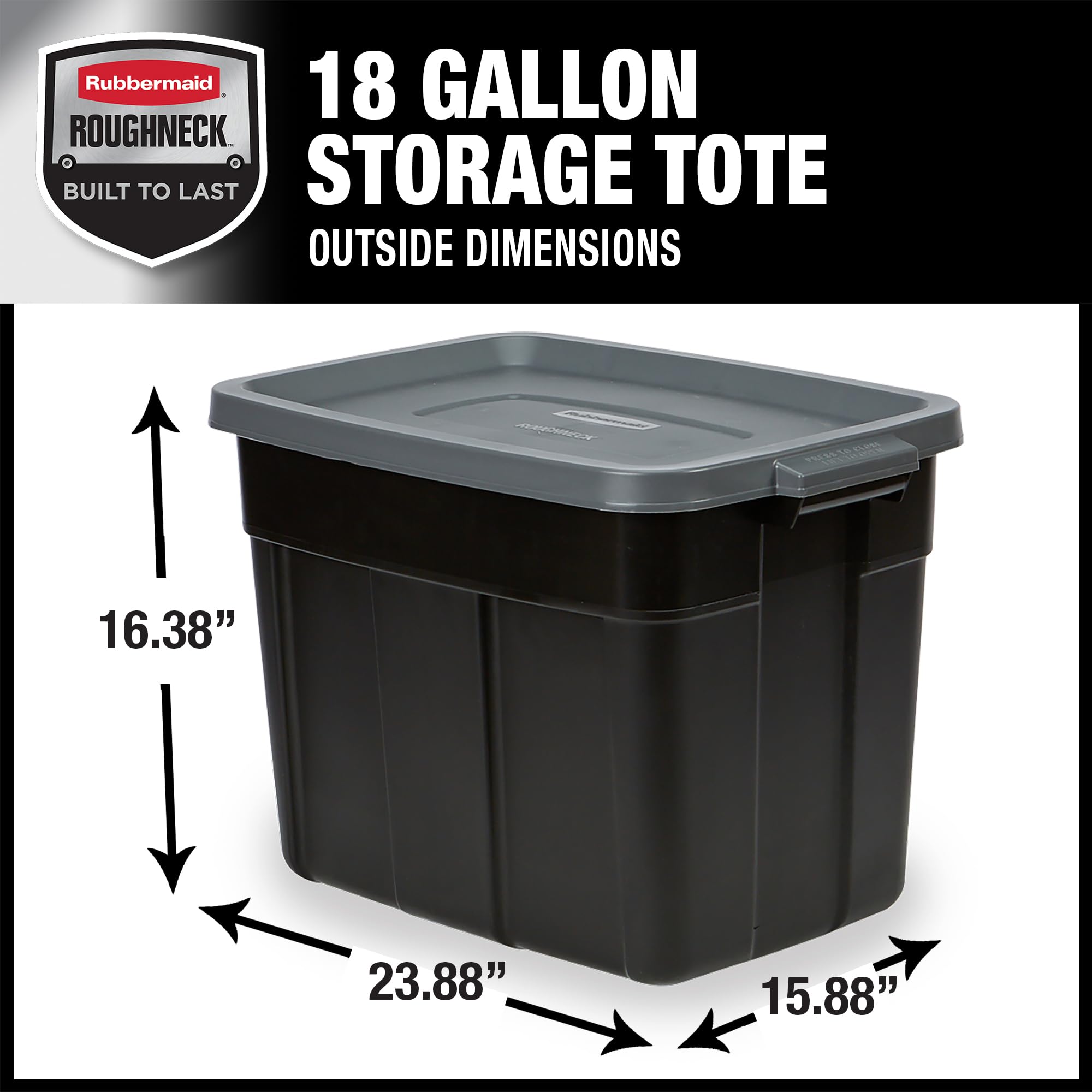 Rubbermaid Roughneck handle detail demonstrating secure grip for easy carrying