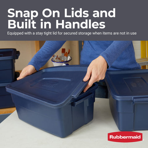 Rubbermaid Roughneck handle detail highlighting ergonomic grip for easy carrying