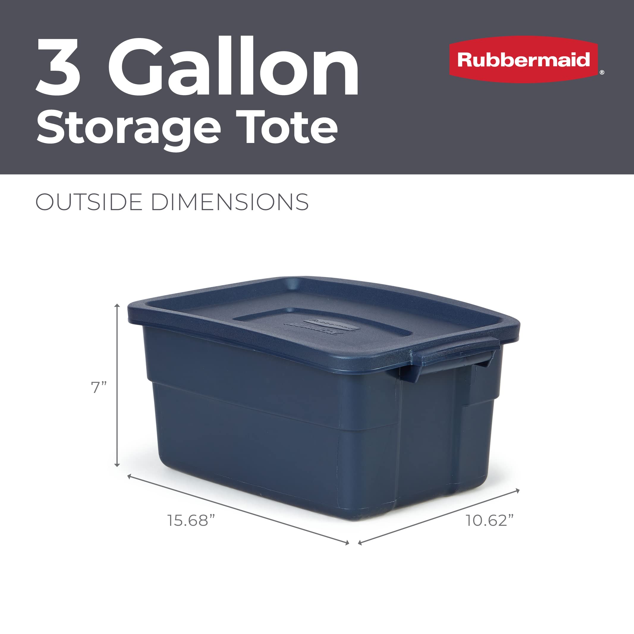 Rubbermaid Roughneck close-up of stay-tight lid showing secure seal and protection