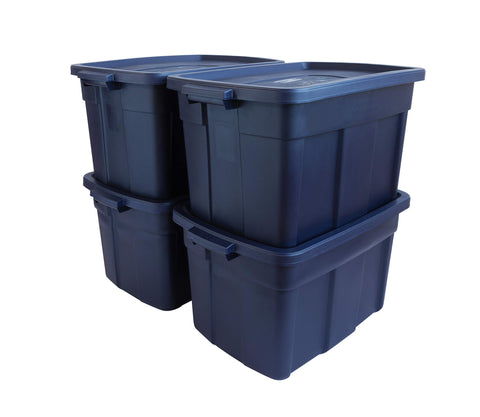 Rubbermaid Roughneck close-up of snap-tight lid showing secure seal and dust protection benefit