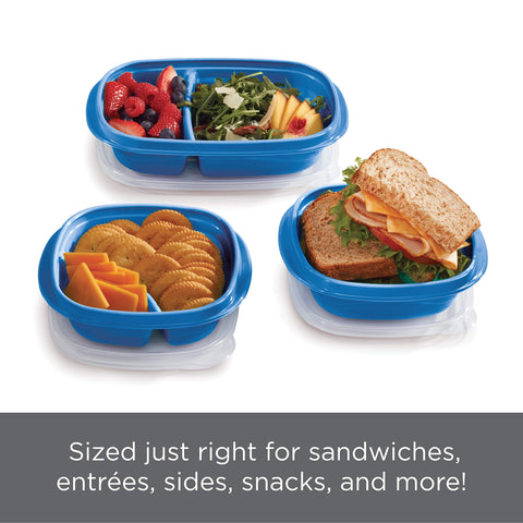 Rubbermaid sandwich container open showing capacity and easy access for lunches