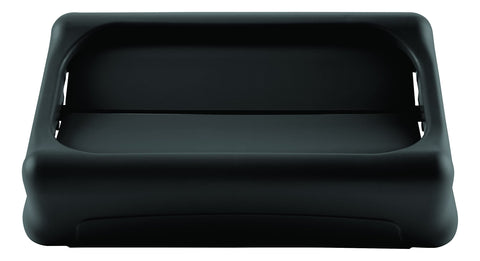 Rubbermaid Commercial side profile of lid highlighting slim footprint benefit