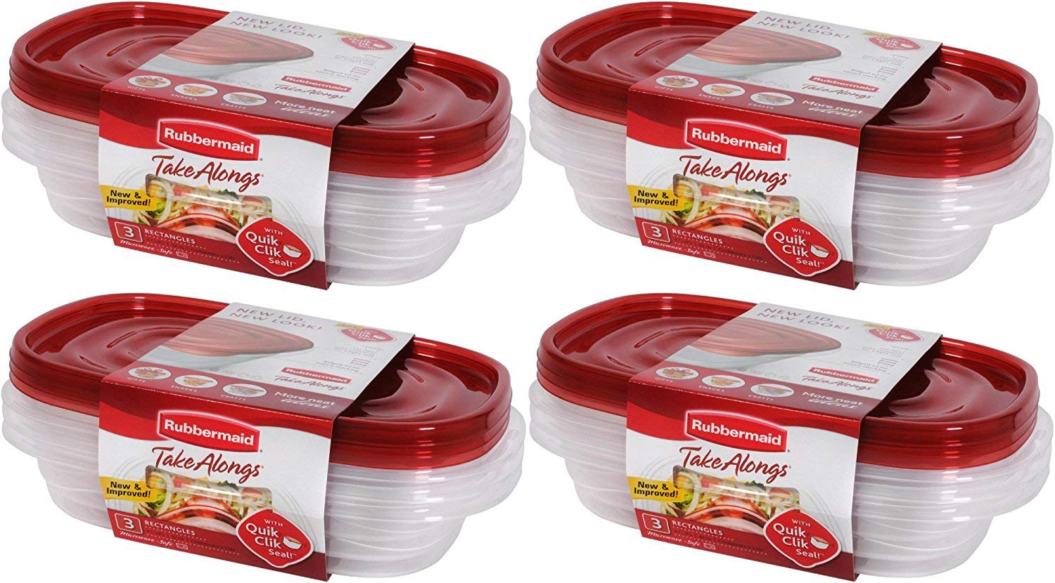 Rubbermaid close-up of quick-click lid demonstrating secure seal and easier stacking