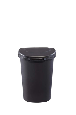 Rubbermaid front view of touch top can showing compact silhouette and quick access