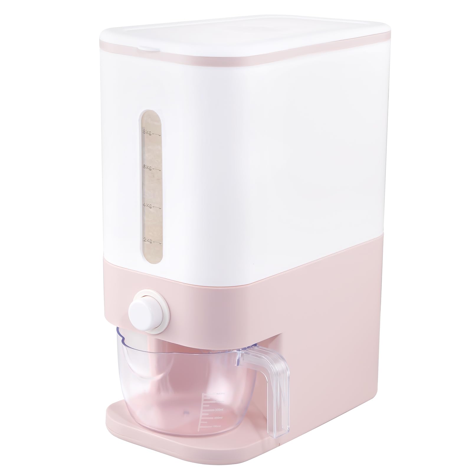 Rubtlamp front view showing pink rice dispenser and neat storage benefit