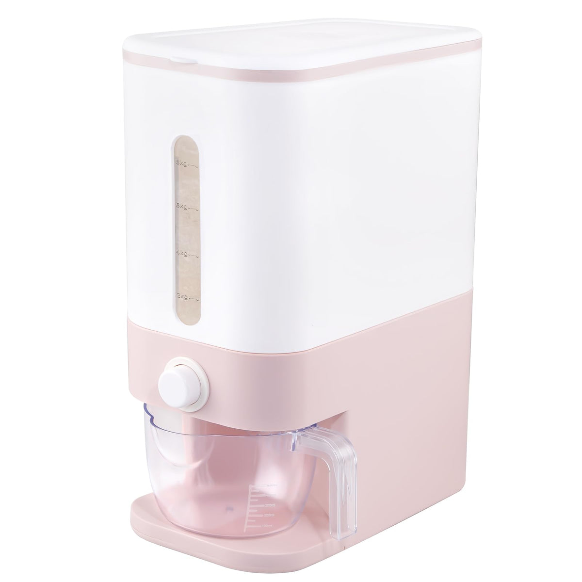 Rubtlamp front view showing pink rice dispenser and neat storage benefit