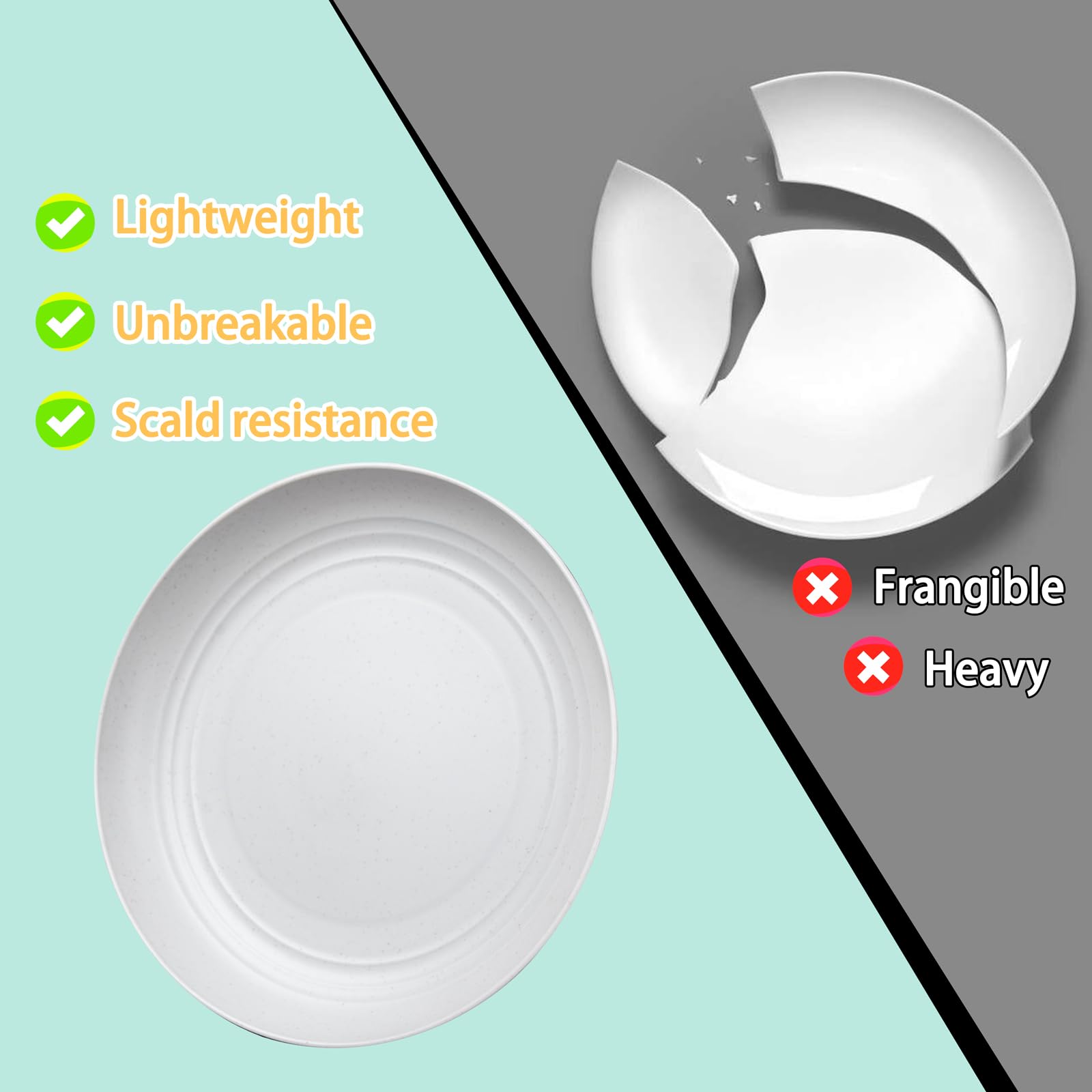 Rubtlamp stacked salad plates demonstrating space-saving storage and neat stacking