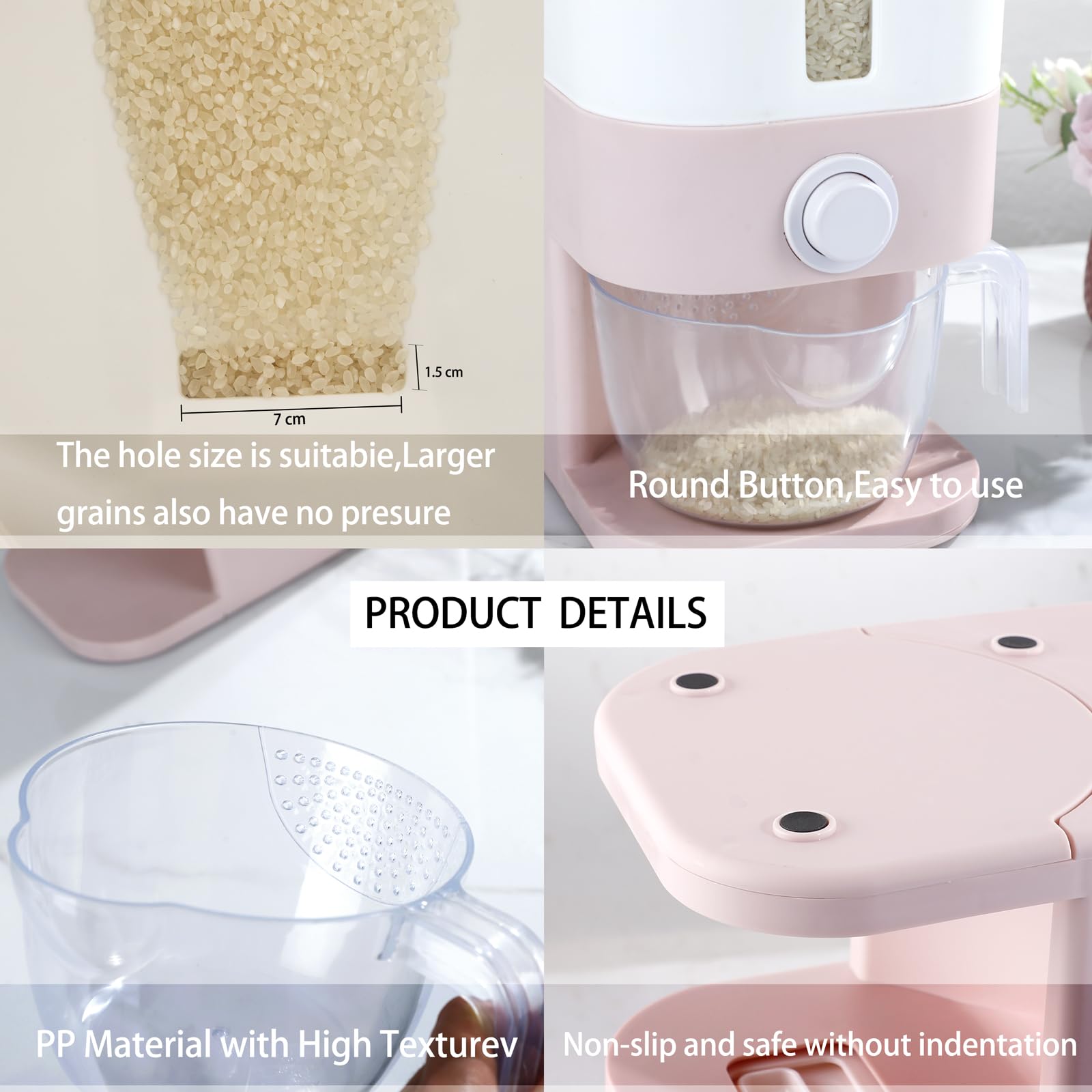 Rubtlamp smooth interior texture for easy cleaning and grain flow