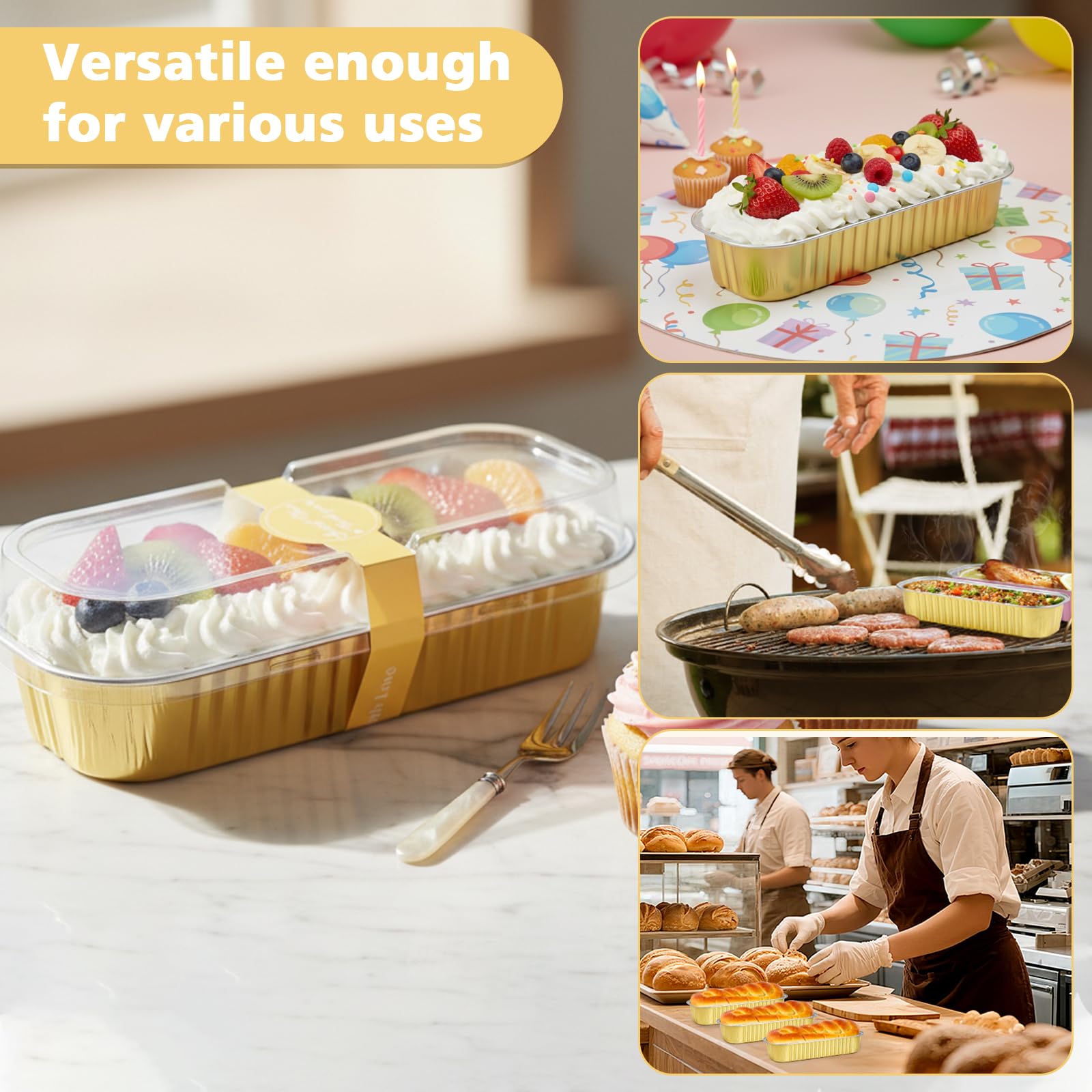 Ruckae mini loaf pan filled with baked cake illustrating single-serve presentation