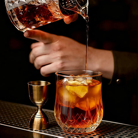 Ruckae short 6.8 oz glass shown compact size ideal for spirits and small pours